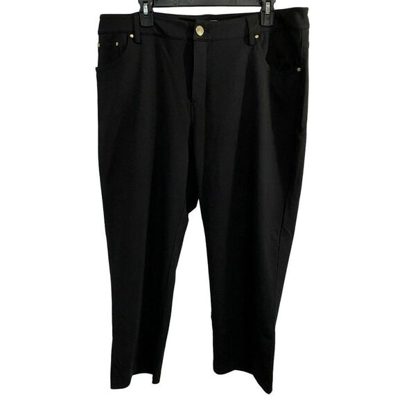 Randy Bleu Black Hi-rise Straight Leg Stretch Ankle Jeans Sz16 Classic 5 Button - Picture 5 of 5